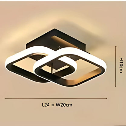 Lustra LED VERTEX Matrix Romburi Suprapuse, 44W, 2 Romburi, Lumina Rece/Calda/Neutra, Negru