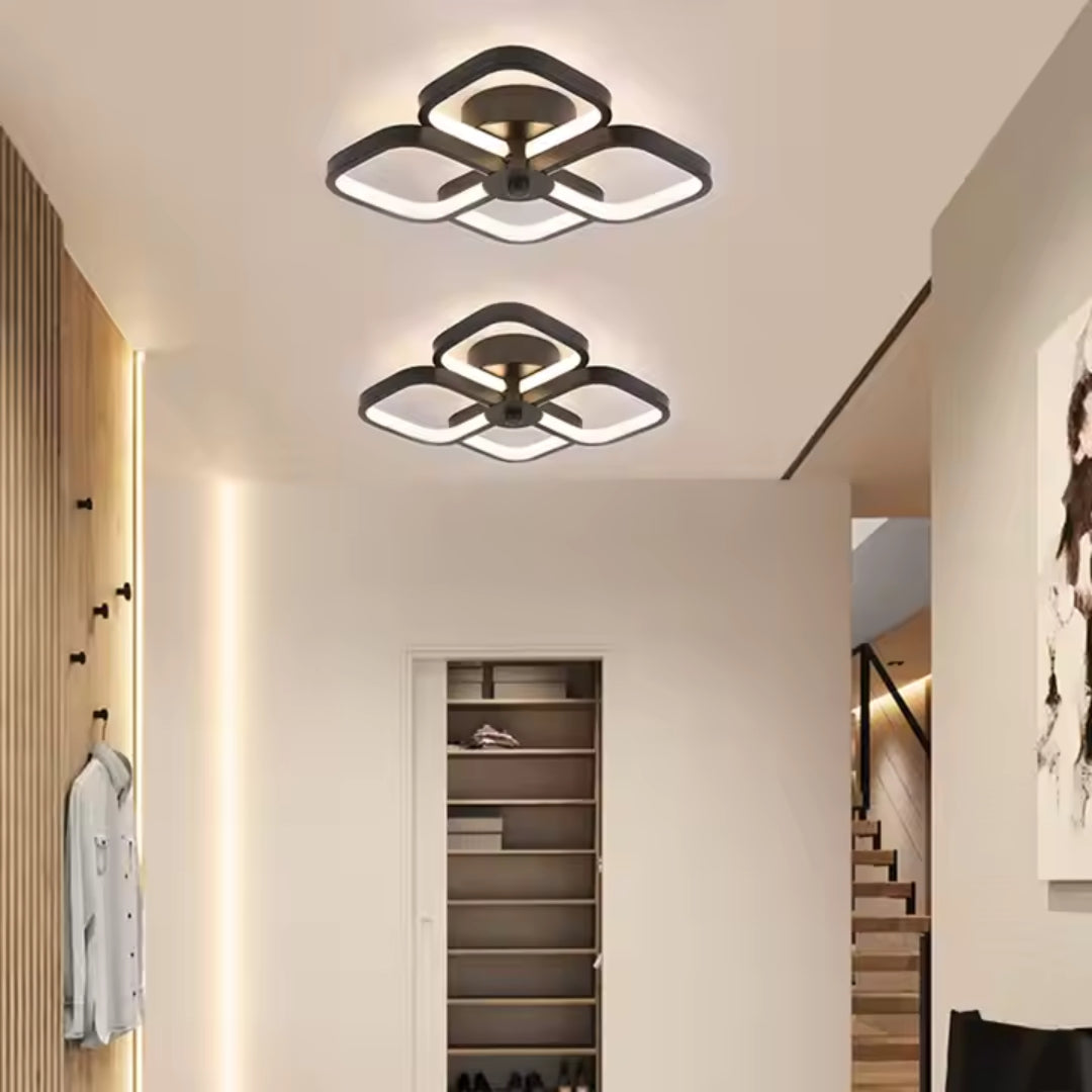Lustra LED VERTEX Tesser, 36W, Lumina Rece/Calda/Neutra, Negru