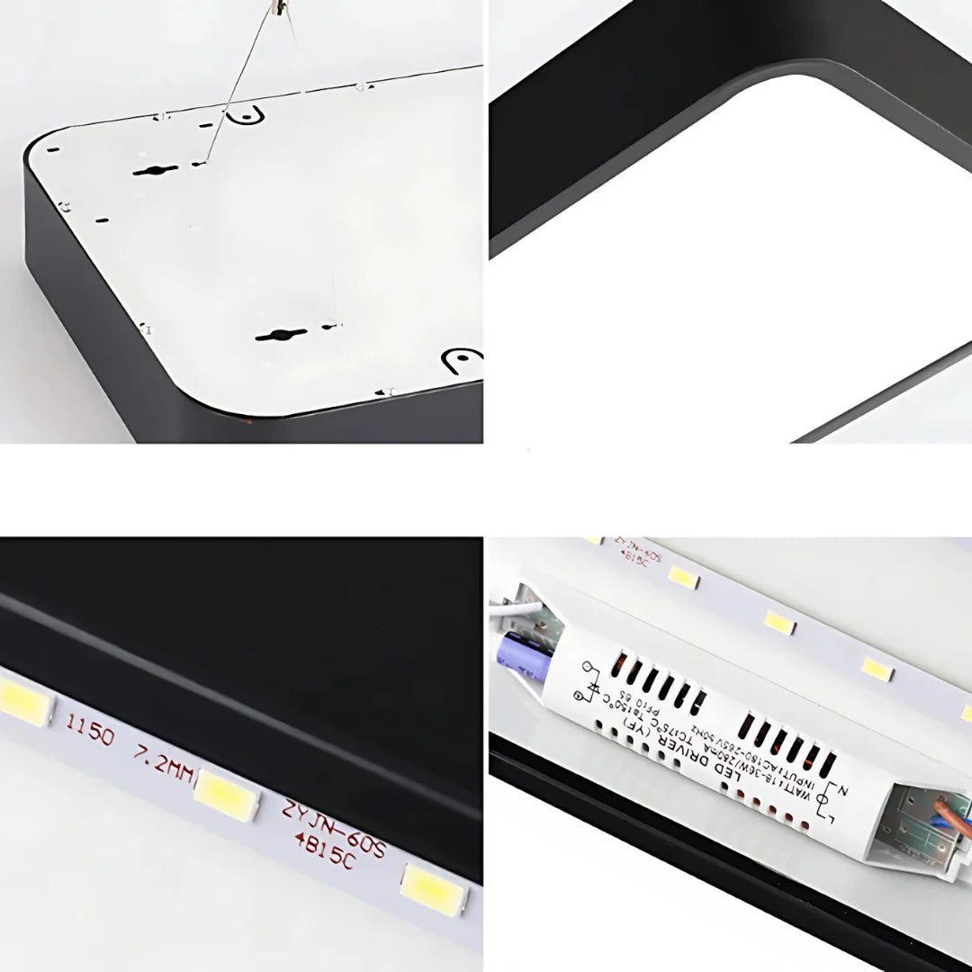 Lustra LED suspendata DARIN, 96W, Inaltime Reglabila, Lumina Rece, Negru