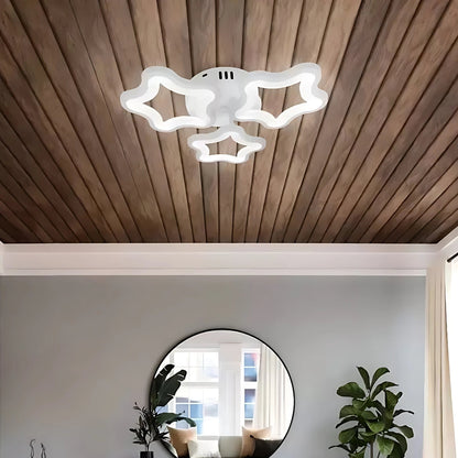 Lustra LED Stelarium, 40W, Lumina Calda 4000K, Acril, Alb