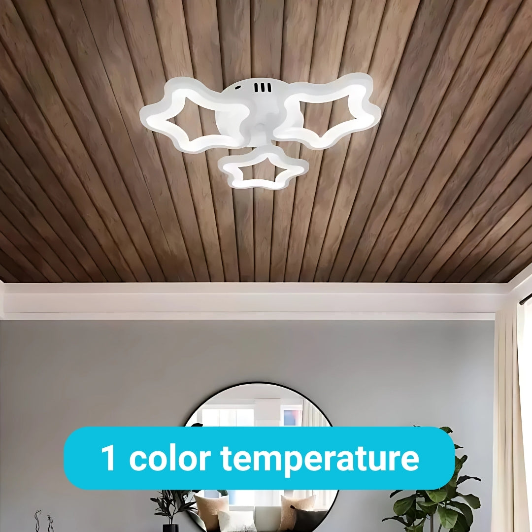 Lustra LED Stelarium, 40W, Lumina Calda 4000K, Acril, Alb