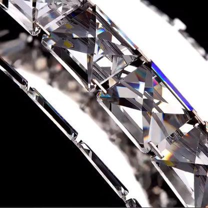 Lustra LED PRISM Antea, Telecomanda, 40W, Cristal si Metal, Dimabila, Inaltime Reglabila, Lumina Rece/Calda/Neutra