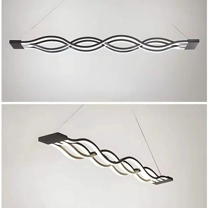 Lustra LED Suspendata cu Telecomanda WAVE, 100W, Inaltime Reglabila, Lumina Rece/Calda/Neutra, Dimabila, Negru