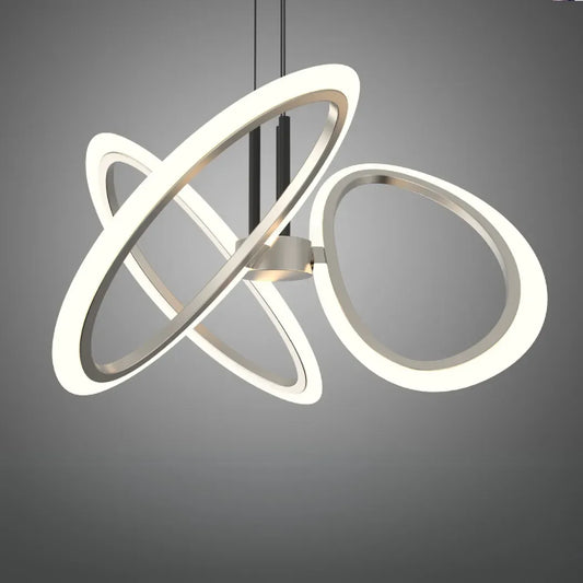 Lustra LED suspendata cu Telecomanda RIMINI 48W, 3 Elemente, lumina Rece/Calda/Neutra, Dimabila, Auriu