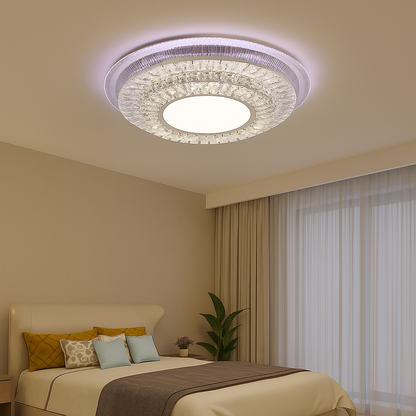 Lustra LED cu telecomanda MIRALUX RGB, 70W, lumina Albastra/Rece/Calda, Dimabila, Alb – RegalStore
