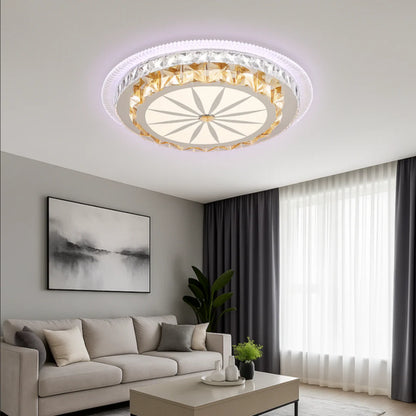 Lustra LED cu telecomanda DAVIDE RGB 70W, lumina Albastra/Rece/Calda, Dimabila, Alb
