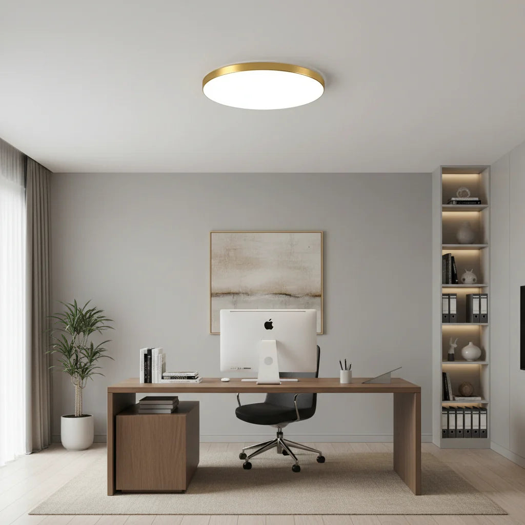 Plafoniera LED SOLIS 37cm 32W Lumina Neutra Auriu