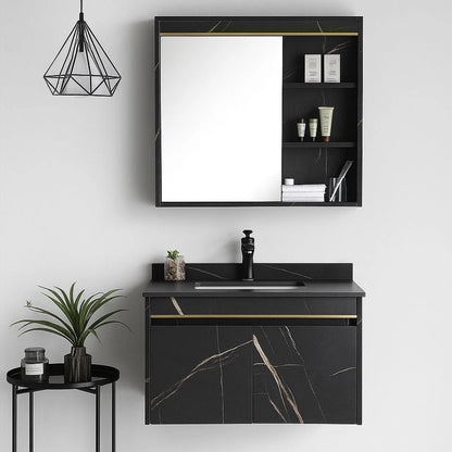 Set Mobilier pentru Baie 60x50cm 3 Piese Negru