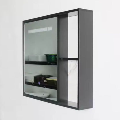 Set Mobilier pentru Baie CRETA, 80x40cm, 2 Piese, Negru si Alb