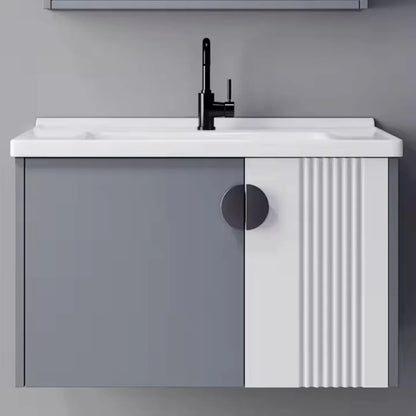 Set Mobilier pentru Baie 60x40cm 3 Piese Gri Alb