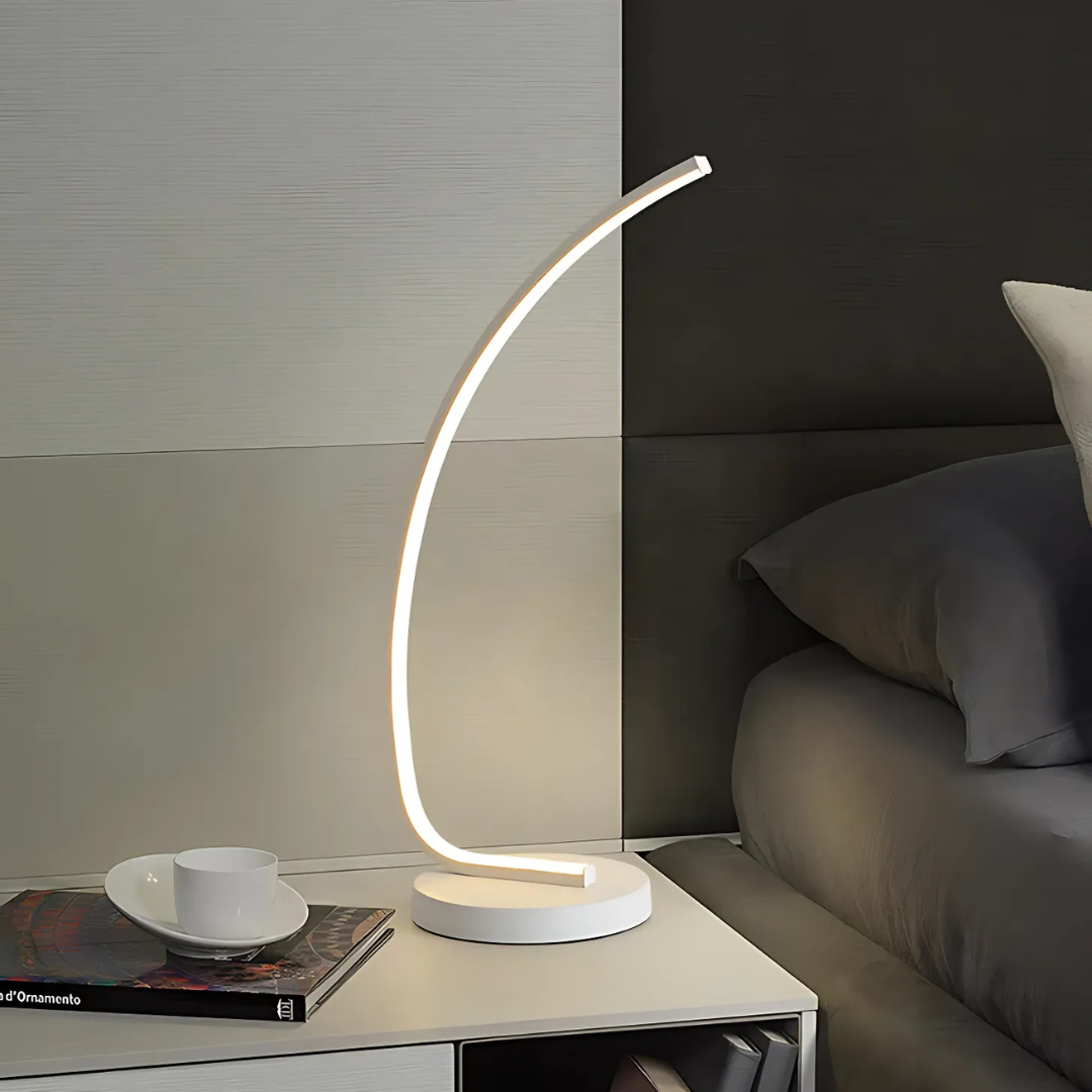 Veioza LED Nemesis, 10W, Lumina Rece/Calda/Neutra, Metal si Acril, Alb – culoare albă – RegalStore, iluminat interior