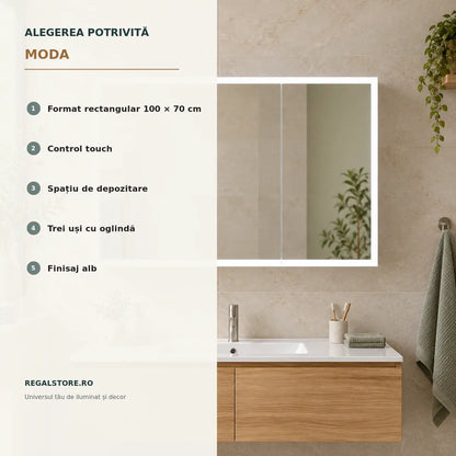 Dulap cu oglinda LED MODA - beneficii principale