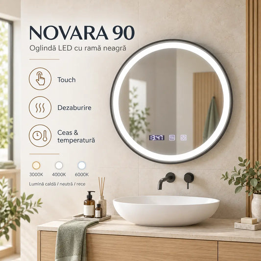 Oglindă LED Novara 90 cm – prezentare premium