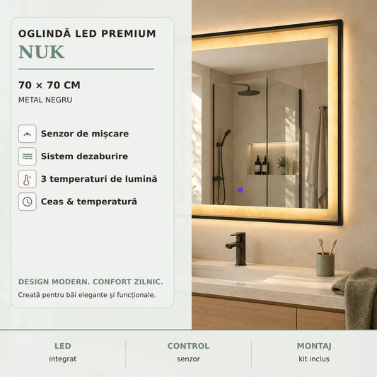 Oglinda LED NUK 70x70 cm - imagine principala