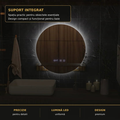 Oglindă LED Alfred 60x60 cm – detaliu premium