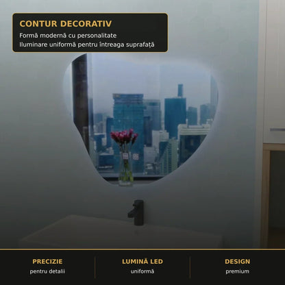 Oglindă LED Avonita 87x70 cm – detaliu premium