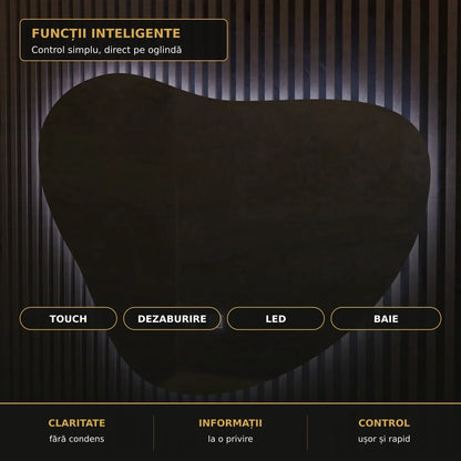 Oglindă LED Avonita 87x70 cm – funcții inteligente