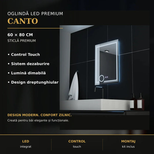 Oglindă LED CANTO 60x80 cm – imagine premium