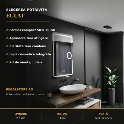 Oglindă LED Eclat 50x70 cm – beneficii principale