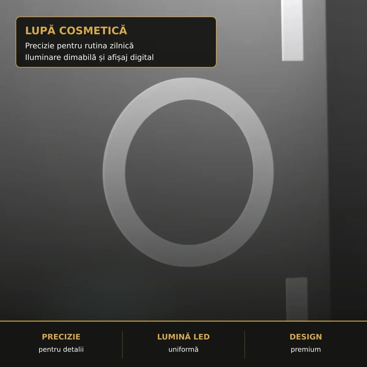 Oglindă LED Eclat 50x70 cm – detaliu premium