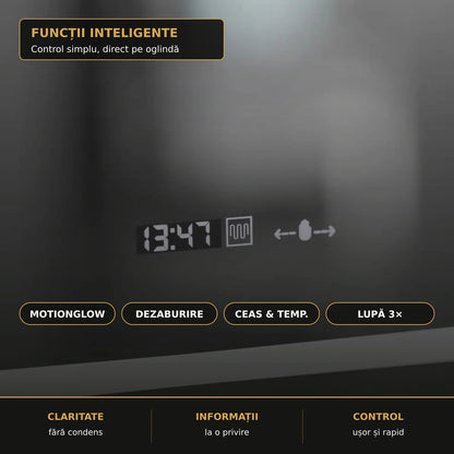 Oglindă LED Eclat 50x70 cm – funcții inteligente