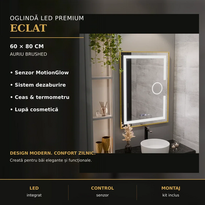Oglindă LED Eclat 60x80 cm – imagine premium