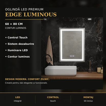 Oglindă LED Edge Luminous 60x80 cm – imagine premium
