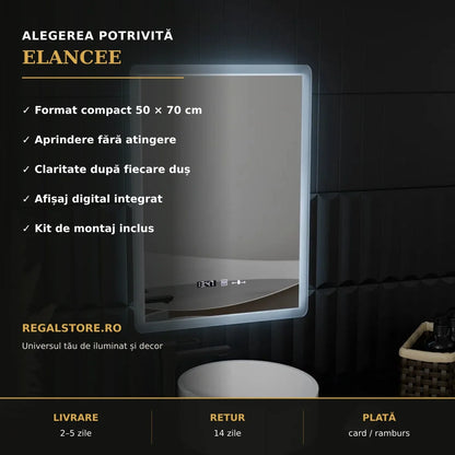 Oglindă LED ELANCEE 50x70 cm – beneficii principale