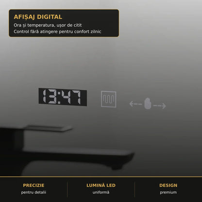 Oglindă LED ELANCEE 50x70 cm – detaliu premium