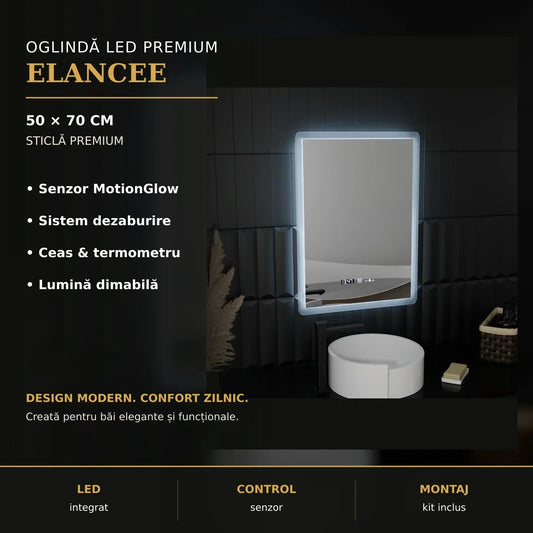 Oglindă LED ELANCEE 50x70 cm – imagine premium