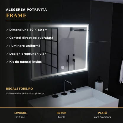 Oglindă LED FRAME 80x60 cm – beneficii principale