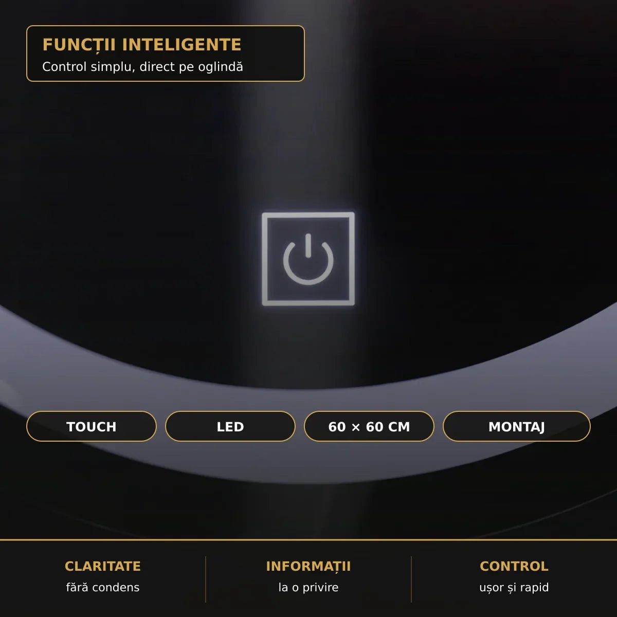 Funcții oglindă Gallio: Touch și LED integrat