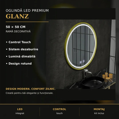 Oglindă LED Glanz Ø50 cm – imagine premium