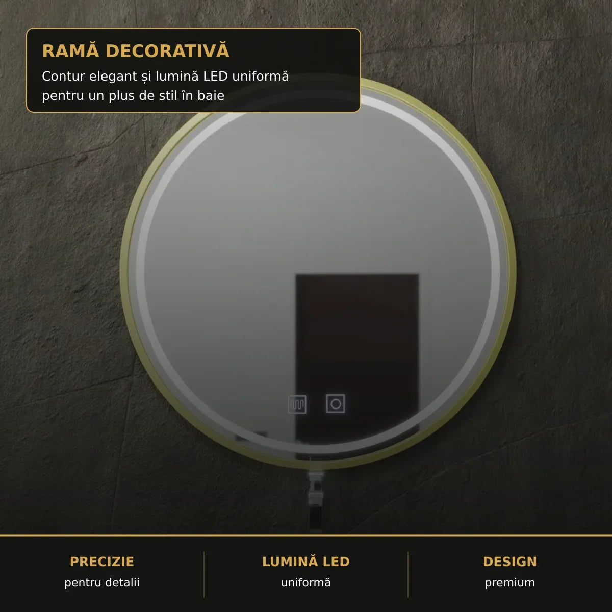 Ramă decorativă oglindă LED Glanz