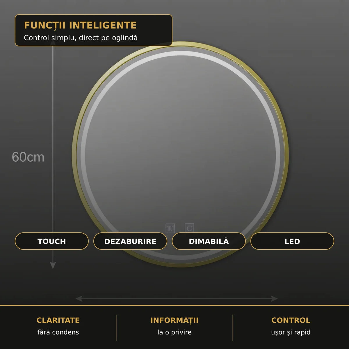 Funcții Glanz: Touch, dezaburire și lumină dimabilă