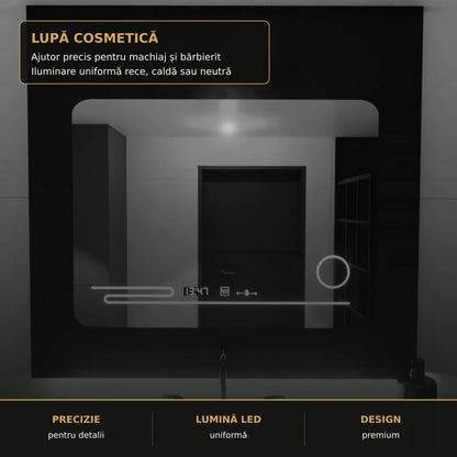 Oglindă LED Harmonie 80x60 cm – detaliu premium
