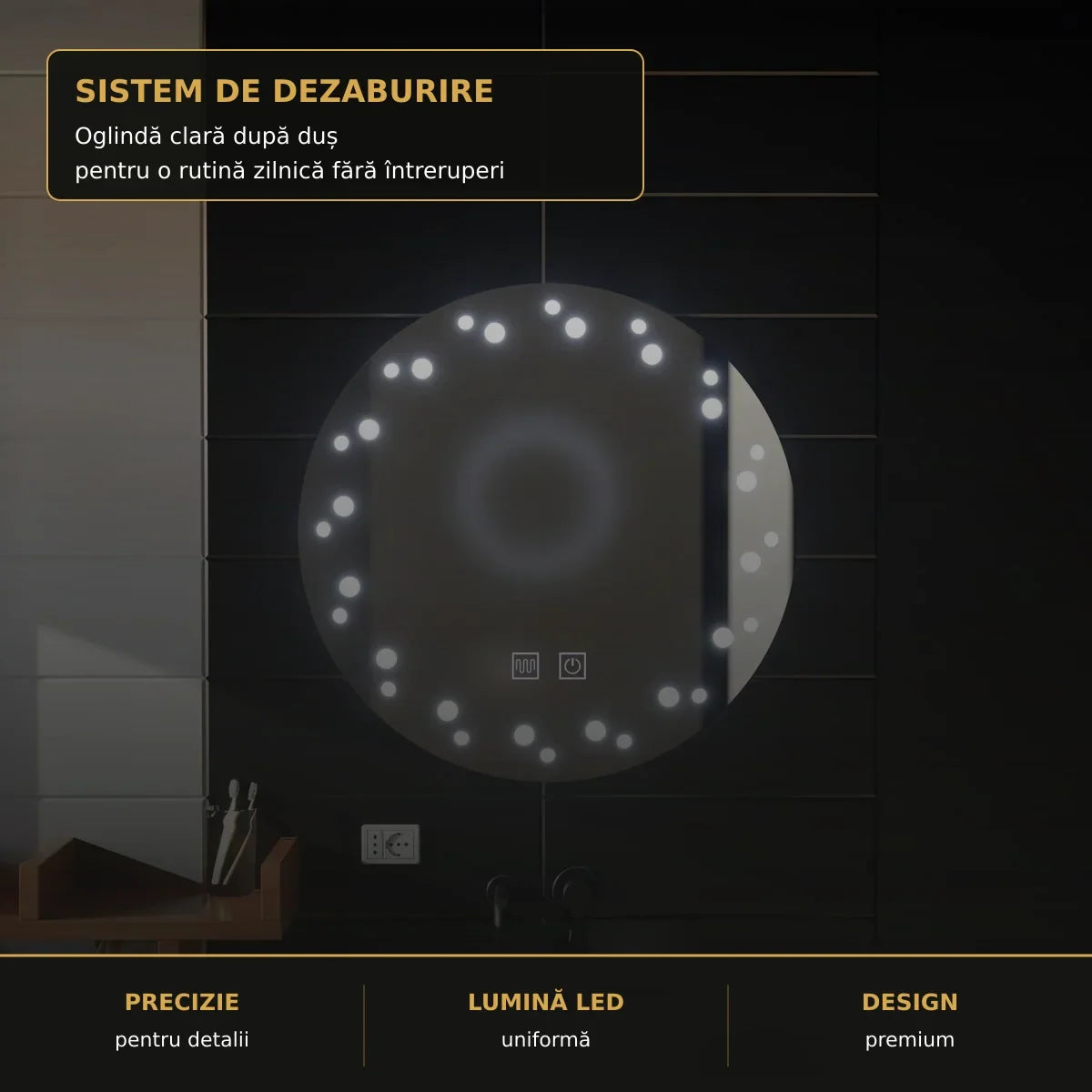 Sistem de dezaburire oglindă LED Ivory