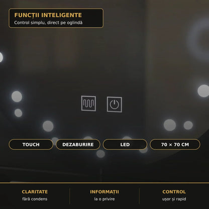 Funcții oglindă Ivory: Touch, dezaburire și LED