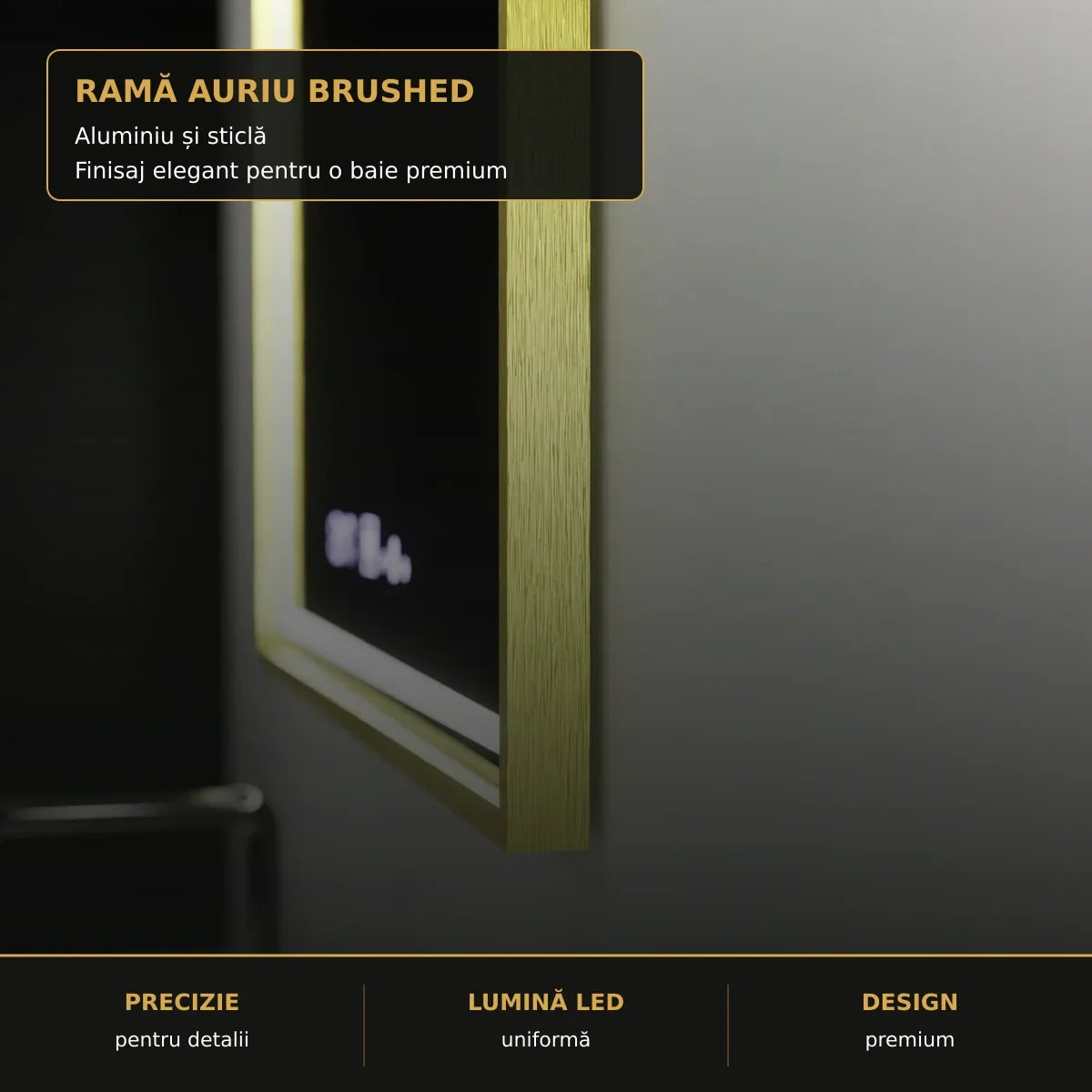Oglindă LED Kalahiri 60x80 cm – detaliu premium