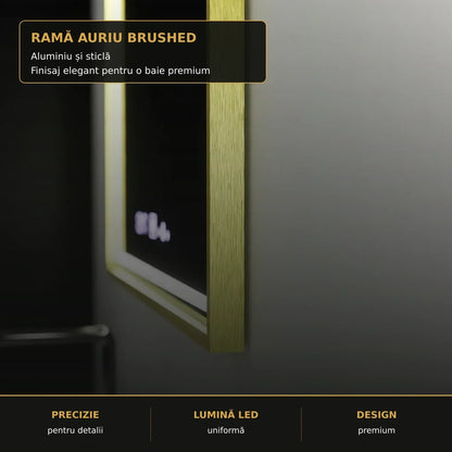 Oglindă LED Kalahiri 60x80 cm – detaliu premium