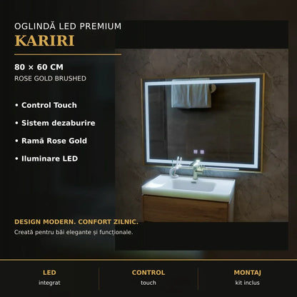 Oglindă LED Kariri 80x60 cm – imagine premium