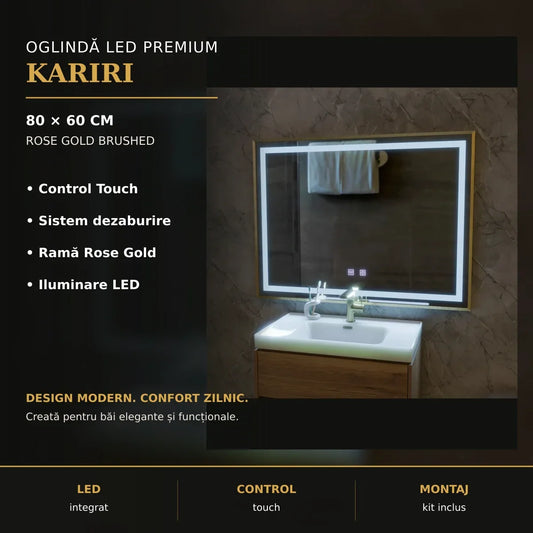 Oglindă LED Kariri 80x60 cm – imagine premium