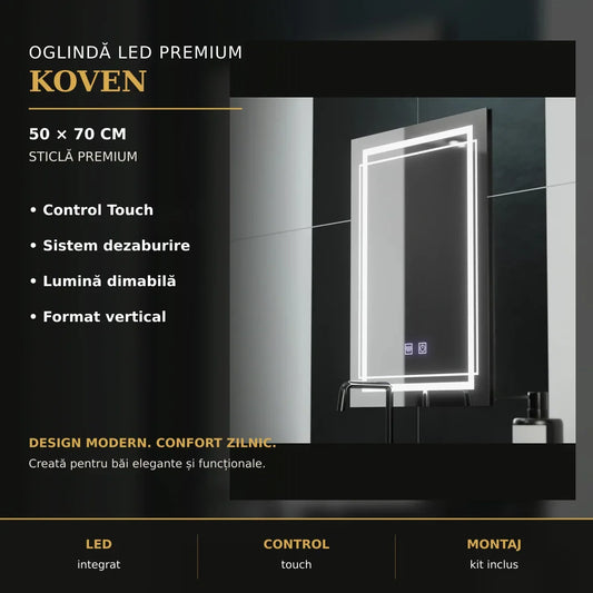 Oglindă LED Koven 50x70 cm – imagine premium