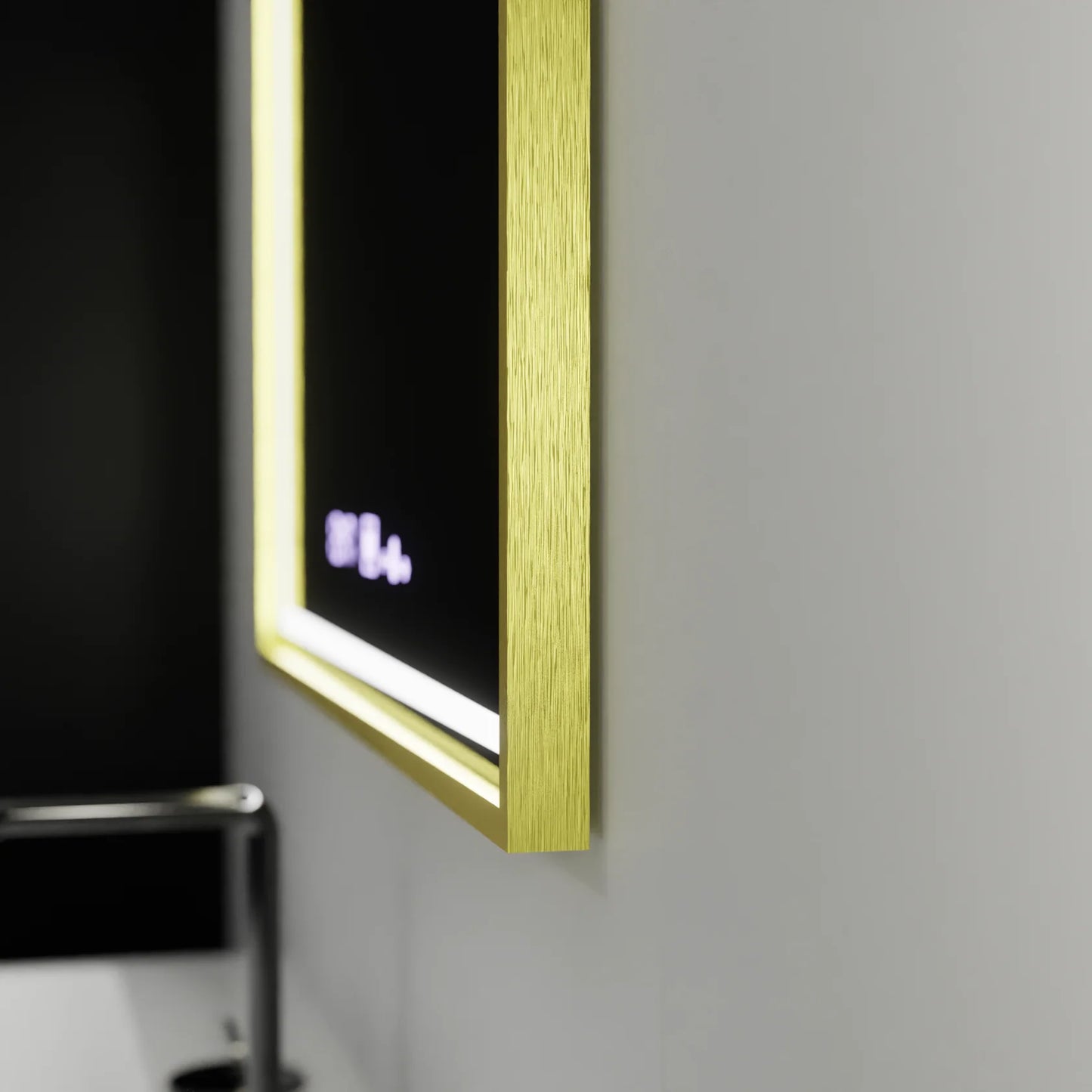 Oglinda LED Touch Kalahiri, 60x80 cm, functie Dezaburire, Rama Auriu Brushed, E10S/60X80