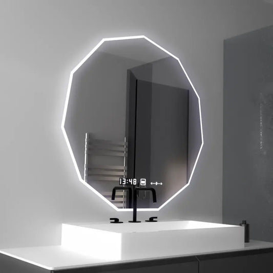 Oglinda LED Poligon, 70cm, Judith Senzor MotionGlow Marcello, Sistem Dezaburire, Ceas & Termometru, Dimabila