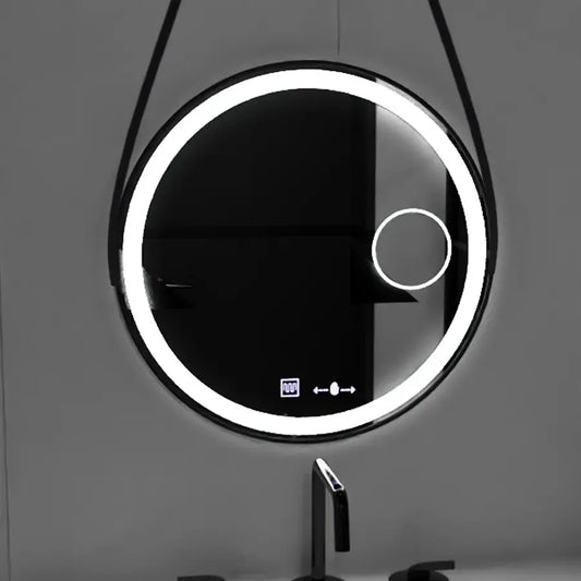 Oglinda LED Rotunda, 60cm, Micah Senzor MotionGlow Marcello, Sistem Dezaburire, Ceas & Termometru, Lupa Cosmetica, Dimabila
