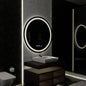 Oglinda LED Rotunda, 100cm, Celeste MotionGlow Marcello, Sistem Dezaburire, Ceas & Termometru, Dimabila