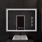 Oglinda LED Rectangulara 120x80 Verite Imperial Silver Motion Glow Marcello, Sistem Dezaburire, Termometru si Ceas, Dimabila