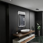 Oglinda LED Rectangulara 50x70 Eclat MotionGlow Marcello, Lupa Cosmetica, Sistem Dezaburire, Termometru si Ceas, Dimabila