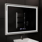 Oglinda LED Rectangulara 80x60 Verite Imperial Silver Motion Glow Marcello, Sistem Dezaburire, Termometru si Ceas, Dimabila